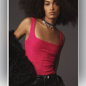 Good American Hot Pink Embellished body suit.